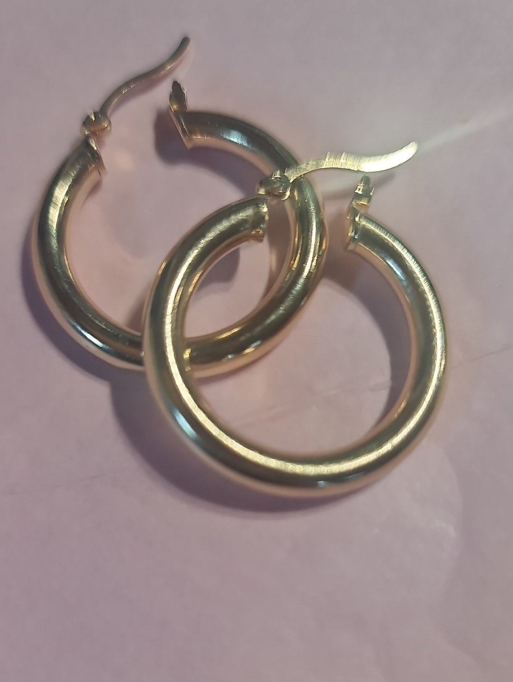 Classic Gold-Tone Medium Hoop Earrings for Women